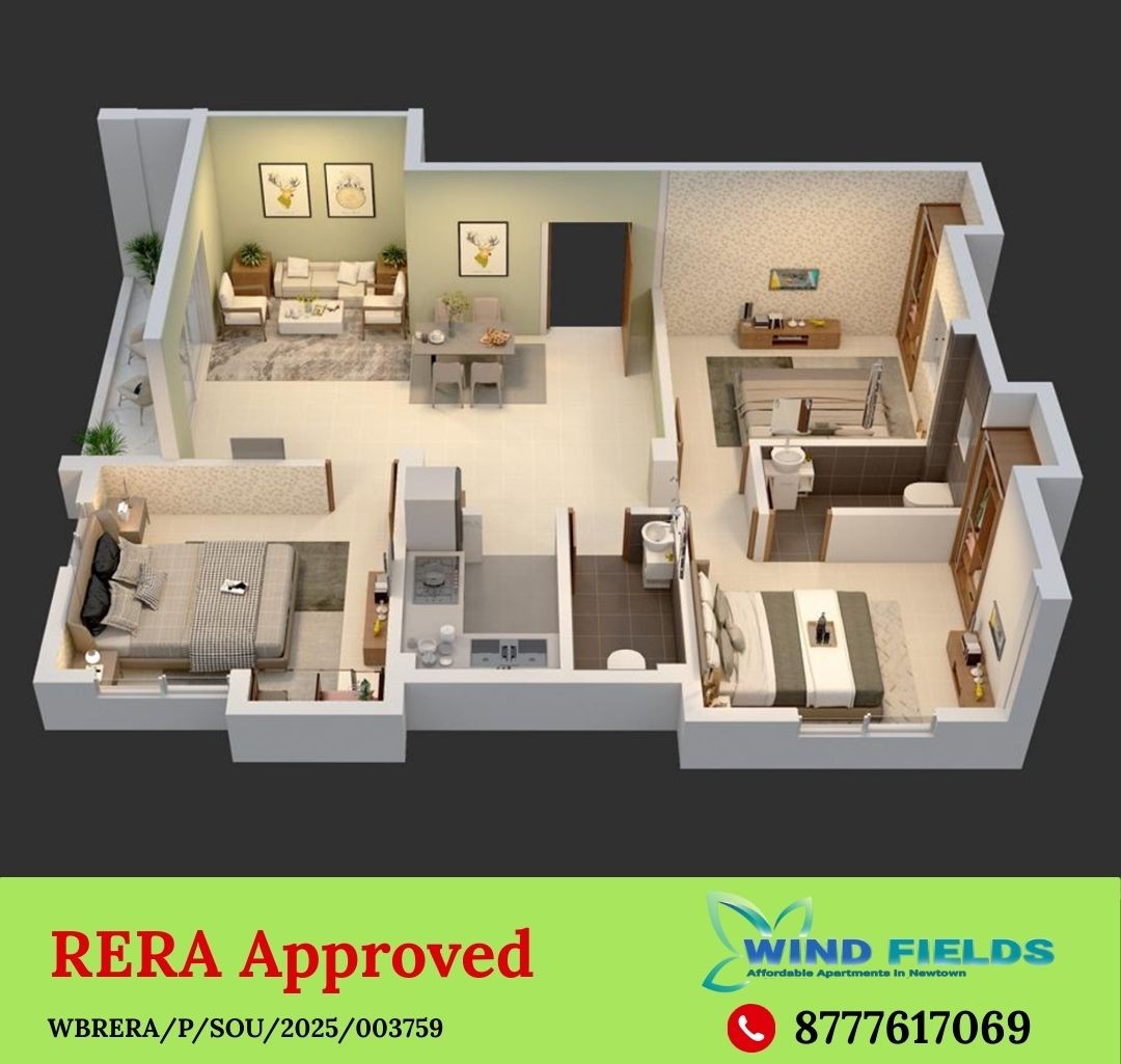 3 BHK residential in Hatishala, Newtown, Action Area 3, Kolkata, West Bengal - 700135, Kolkata — photo 5