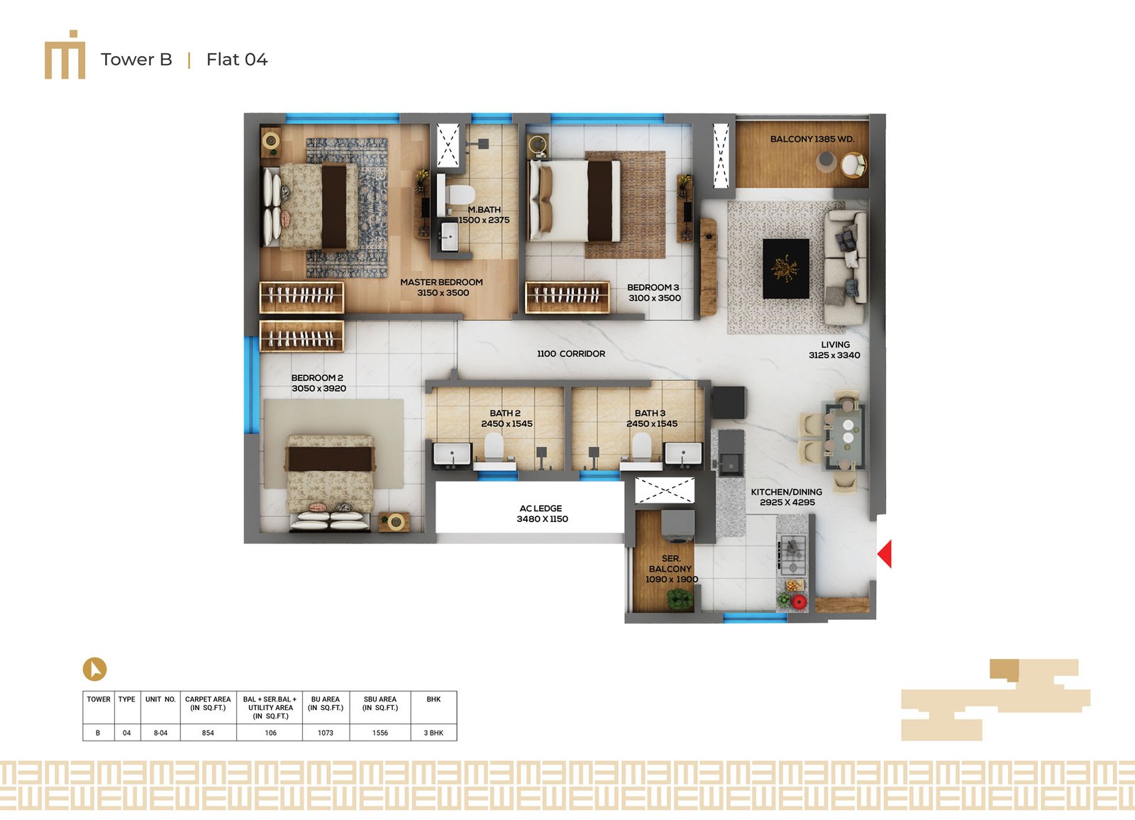 3 BHK residential in Action Area I, New Town, Kolkata, West Bengal - 700156, Kolkata — photo 6